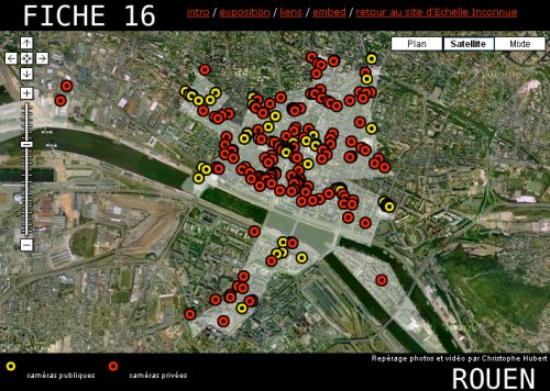 Carte interactive des caméras de vidéosurveillance à Rouen