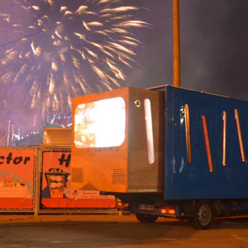 Cinétruck projection à la fête foraine carnival